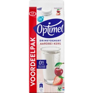 Optimel Drink aardbei-kers voordeelpak 0% vet