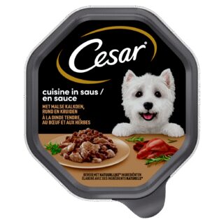 Cesar Cuisine met kalkoen & rund in saus