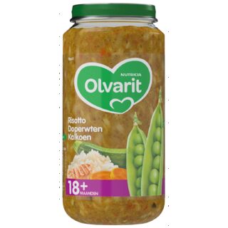 Olvarit 18+ mnd risotto doperwten kalkoen